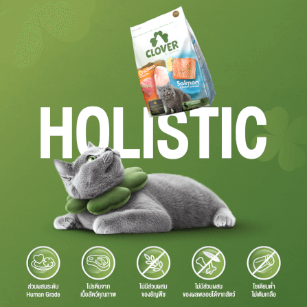 อาหารแมว CLOVER สูตร MIX BY YOU รสไก่กับทูน่า และแซลมอน เกรด HOLISTIC GRAIN-FREE โซเดียมต่ำ (400 G)_9